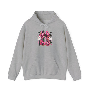 Halloween Pink Pumpkin Hoodie — Cute Spooky Gothic Cats & Bats