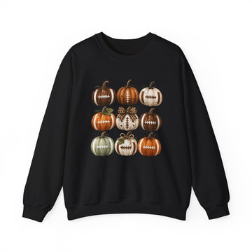 Pumpkin Patch Crewneck Sweatshirt — Fall Rustic Pumpkin Grid Graphic