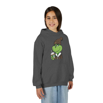 Youth Hoodie — Cozy Frog in Winter Beanie | Cute Kids' Holiday Sweatshirt