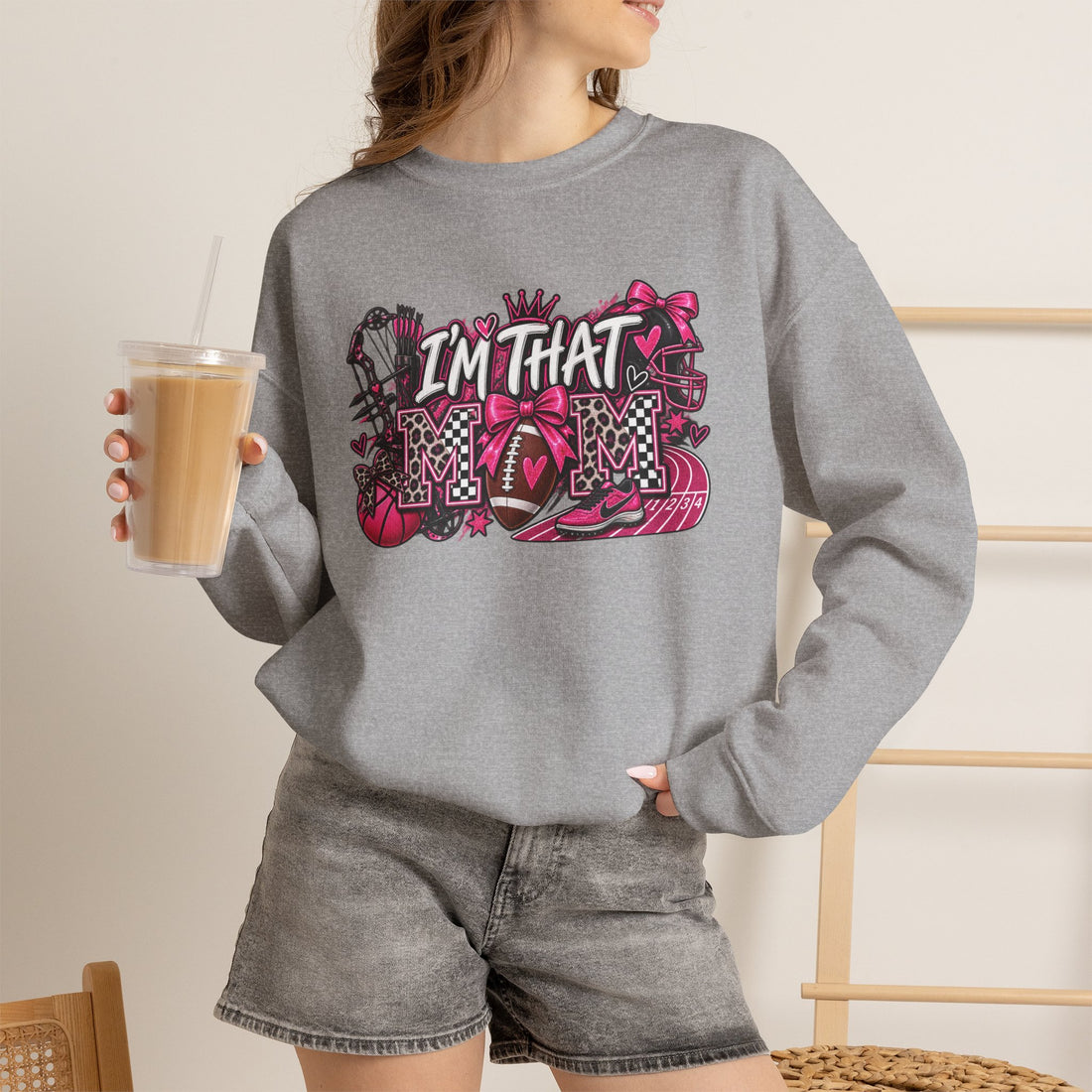 I'm That Mom Graphic Sweatshirt — Fun Pink Mom Pride Crewneck