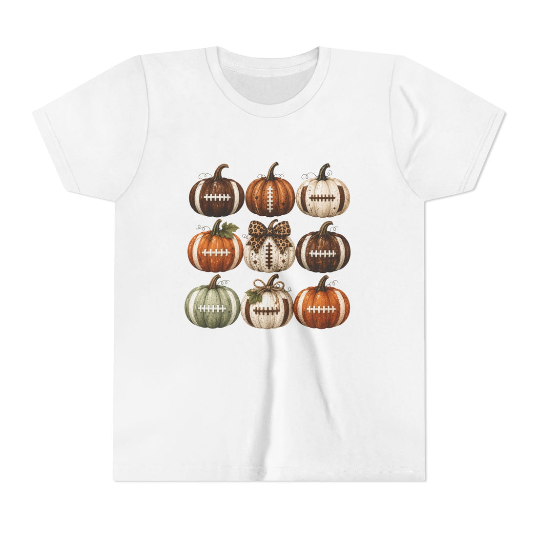Rustic Fall Pumpkin Grid Graphic — Youth Tee
