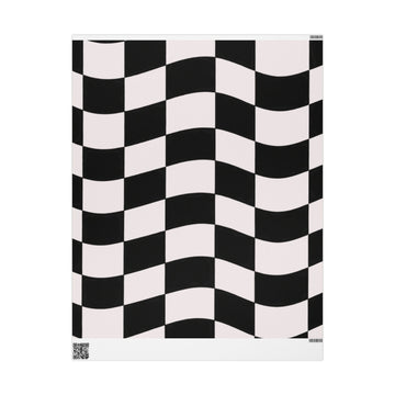 Checkerboard Wave Wrapping Paper – Black & White Gift Wrap