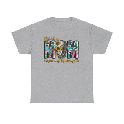 Mom Floral Graphic Tee – "Being a Mom Makes My Life an Adventure"