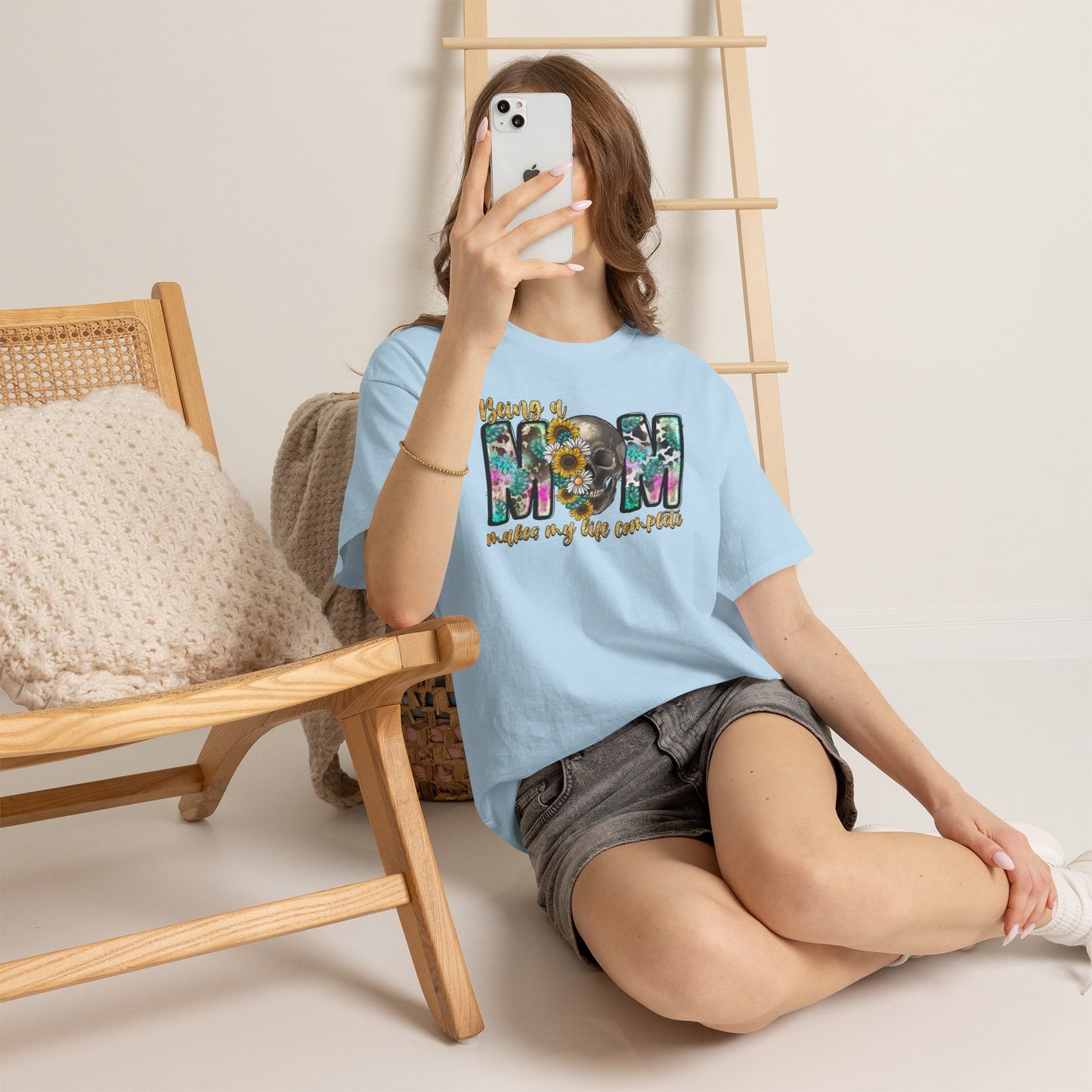 Mom Floral Graphic Tee – "Being a Mom Makes My Life an Adventure"