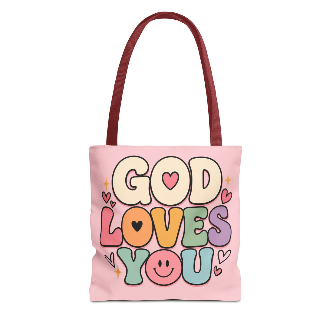God Loves You Tote Bag — Cute Pastel Faith Tote for Christians