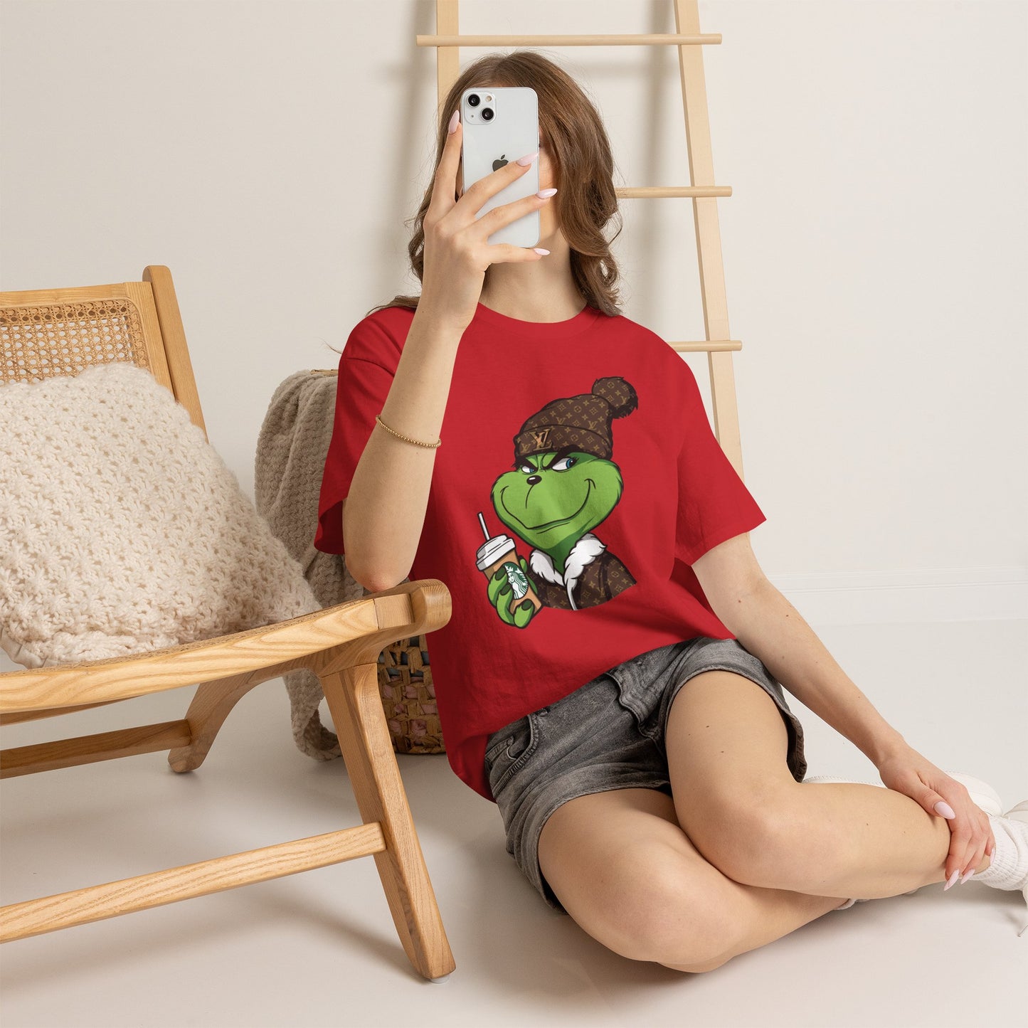 Grinch Winter Beanie Tee — Cozy Holiday Grinch with Hot Cocoa T-Shirt