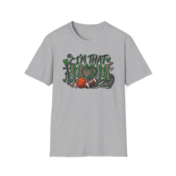 Mom Sports Graphic Tee — "I'm That Mom" Basketball Football Archery Track Design