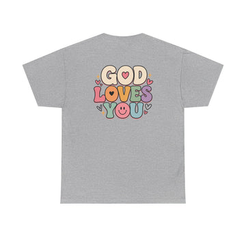 God Loves You Tee — Cute Pastel Christian Graphic T-Shirt