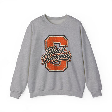 'Black Diamonds' Vintage Varsity Letter O Graphic Crewneck Sweatshirt –