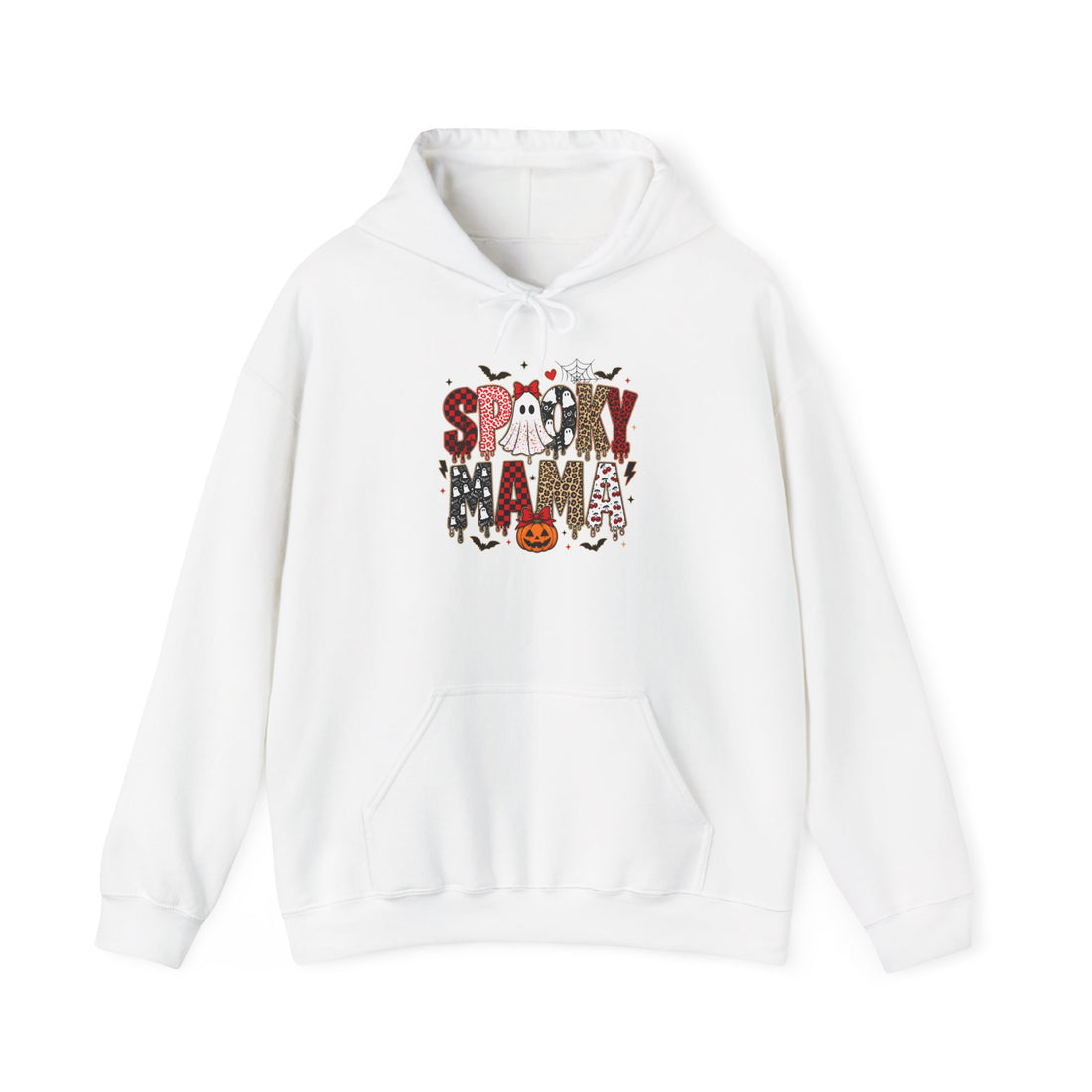 Spooky Mama Hoodie - Cute Halloween Mom with Pumpkin & Ghosts