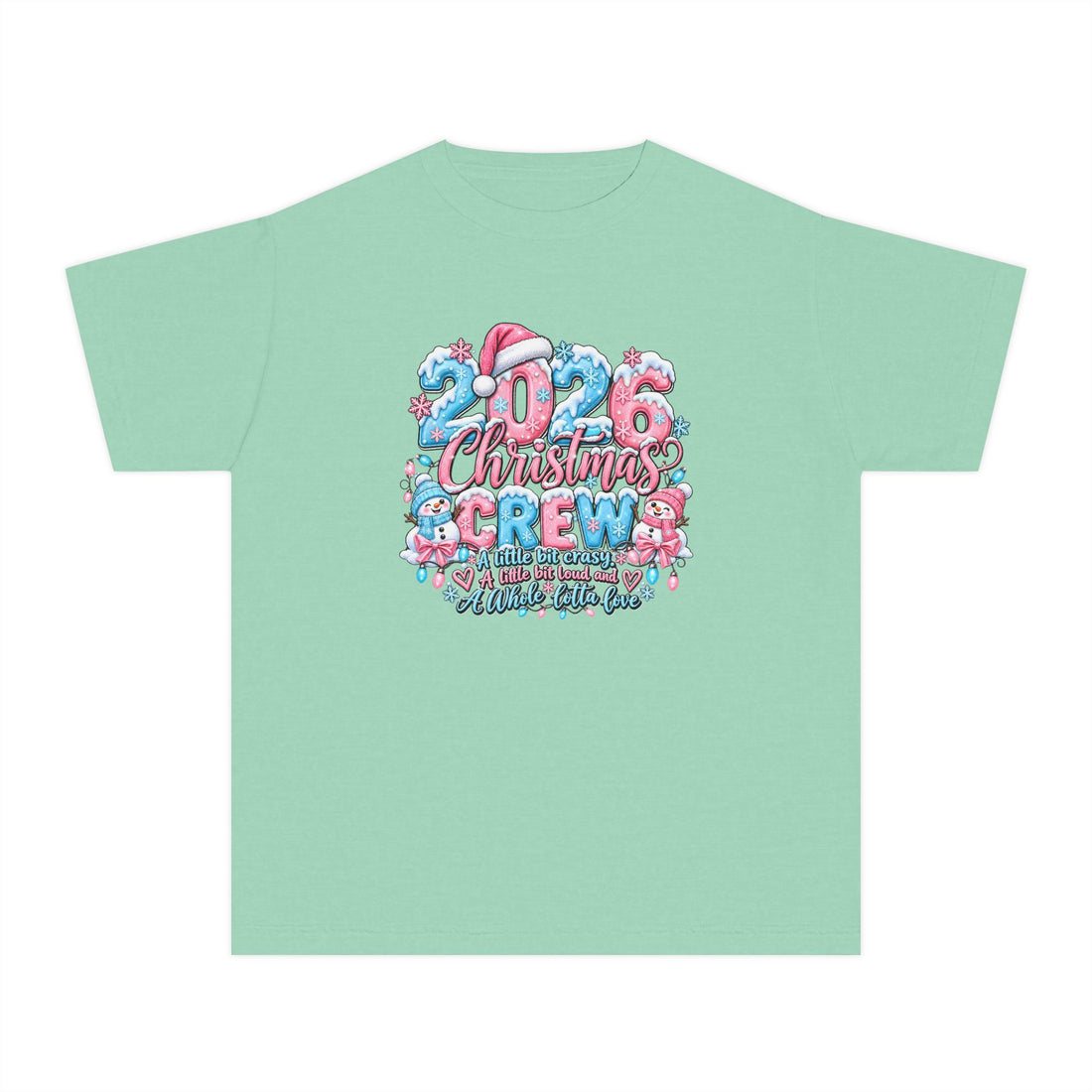 2026 Christmas Crew Youth Tee - Cute Holiday Kids T-Shirt