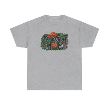 Basketball Mom Love T‑Shirt — Hand‑Drawn Court Graphic
