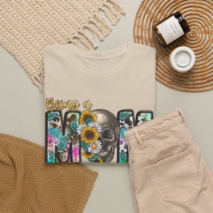 Mom Floral Graphic Tee – "Being a Mom Makes My Life an Adventure"