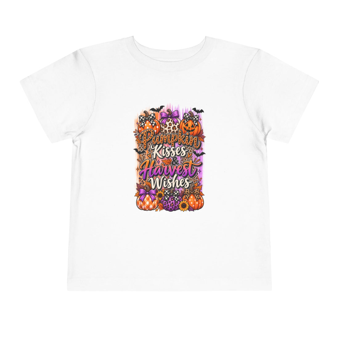 Pumpkin Kisses Harvest Wishes Fall Graphic — Toddler Tee