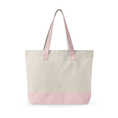 Canvas Tote Bag — Floral 'All You Need Is Love' Zippered Shopper