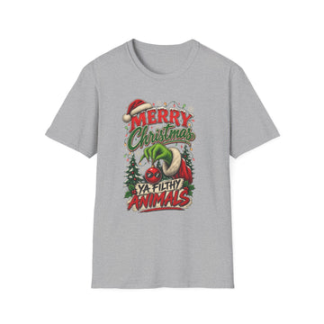 Grinch Tee "Merry Christmas, Ya Filthy Animals" Holiday