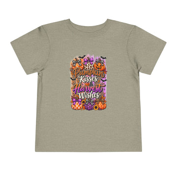 Pumpkin Kisses Harvest Wishes Fall Graphic — Toddler Tee