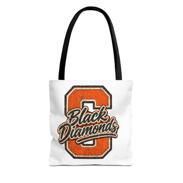 Black Diamonds Letterman S Tote Bag — Vintage Varsity School Spirit Tote