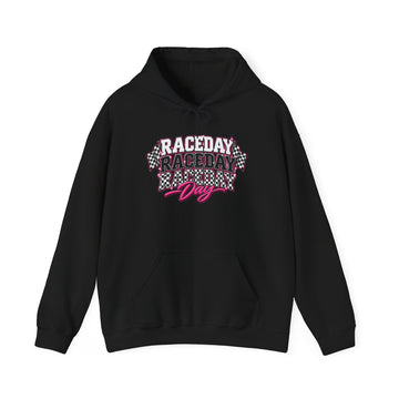 Raceday Hoodie – Pink Checkered Racing Graphic Sweatshirt