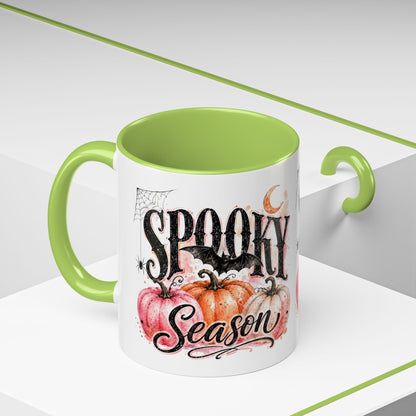 Spooky Season Accent Coffee Mug — Halloween Pumpkin & Moon Design (11/15oz)