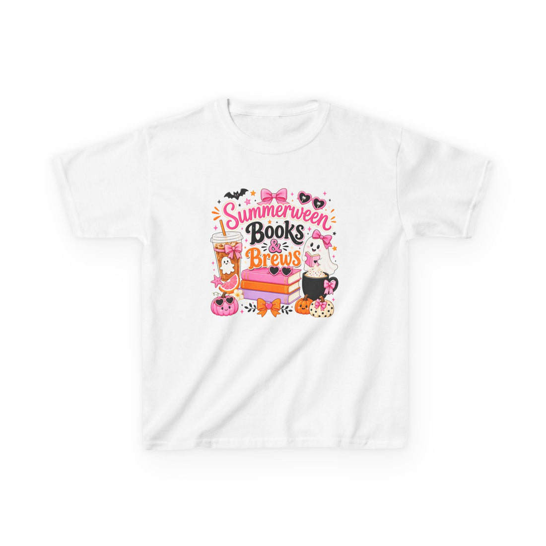 Halloween Kids Tee "Summerween Books & Brew" Cute Halloween Reading Shirt
