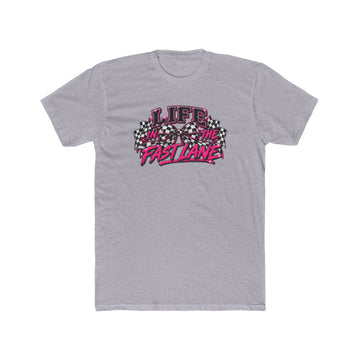 Racing Graphic Tee "Life in the Fast Lane" — Retro Racing Checkered Design