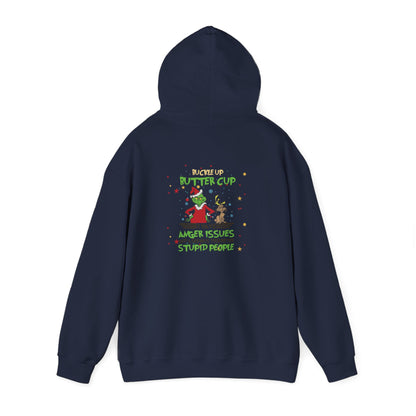 Grinch Christmas Hoodie — “Back the F Up Buttercup” Funny Holiday Sweatshirt