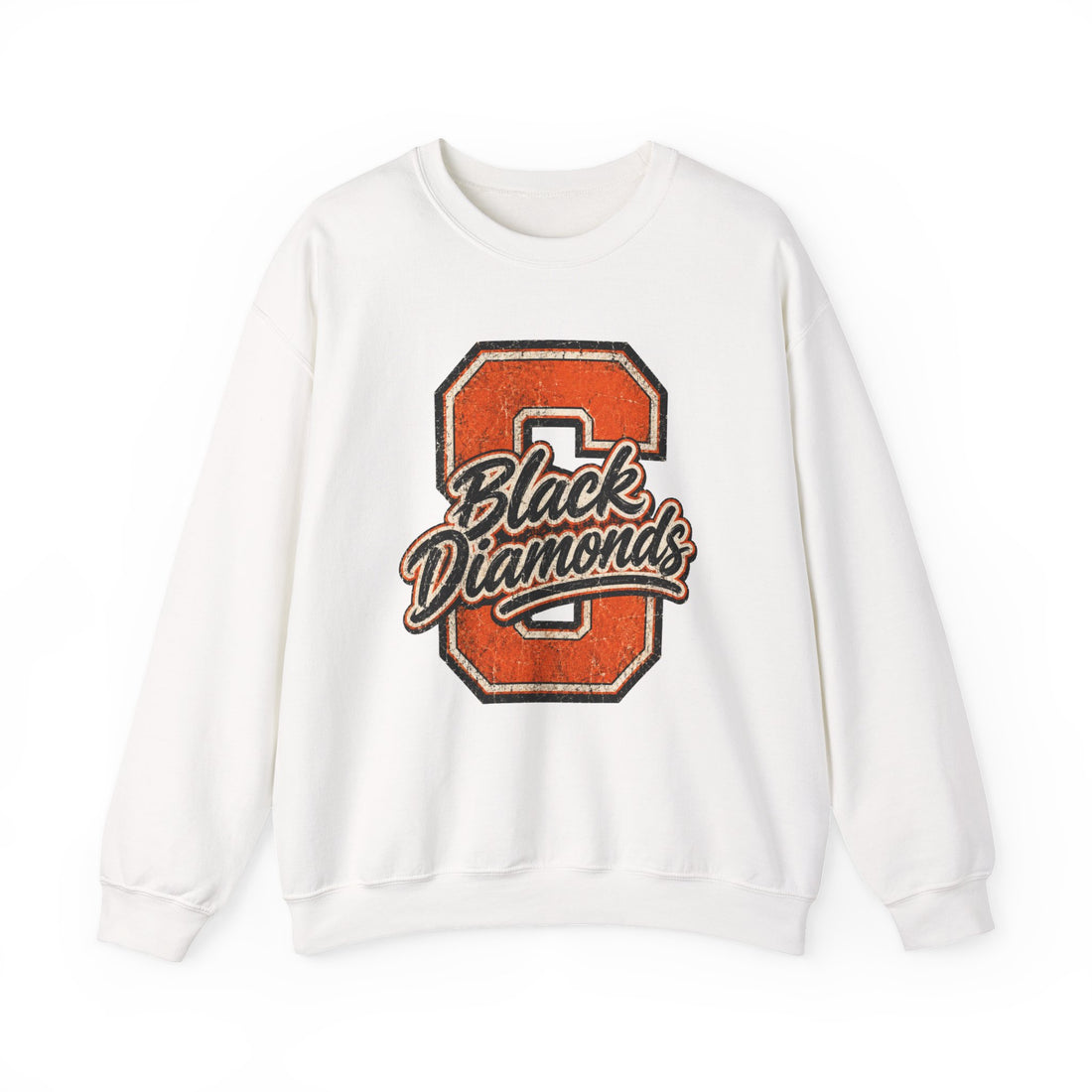 'Black Diamonds' Vintage Varsity Letter O Graphic Crewneck Sweatshirt –