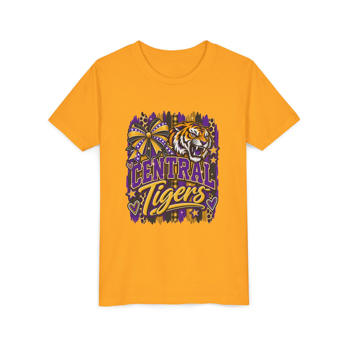 Central Tigers Youth Tee — Purple & Gold School Spirit Shirt