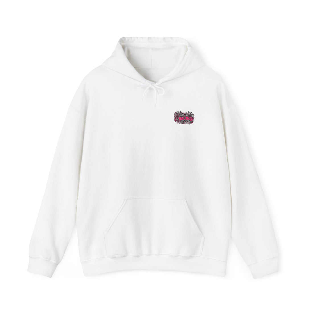 Racing Kid at Heart Hoodie – Checkered Flag Graphic Sweatshirt 🏁🩷