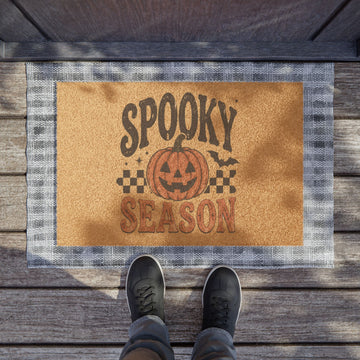Vintage Halloween Welcome Doormat Spooky Season Pumpkin