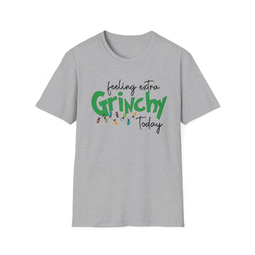 Grinch Tee Feeling "Extra Grinchy Today'— Funny Holiday Christmas Tee with Lights