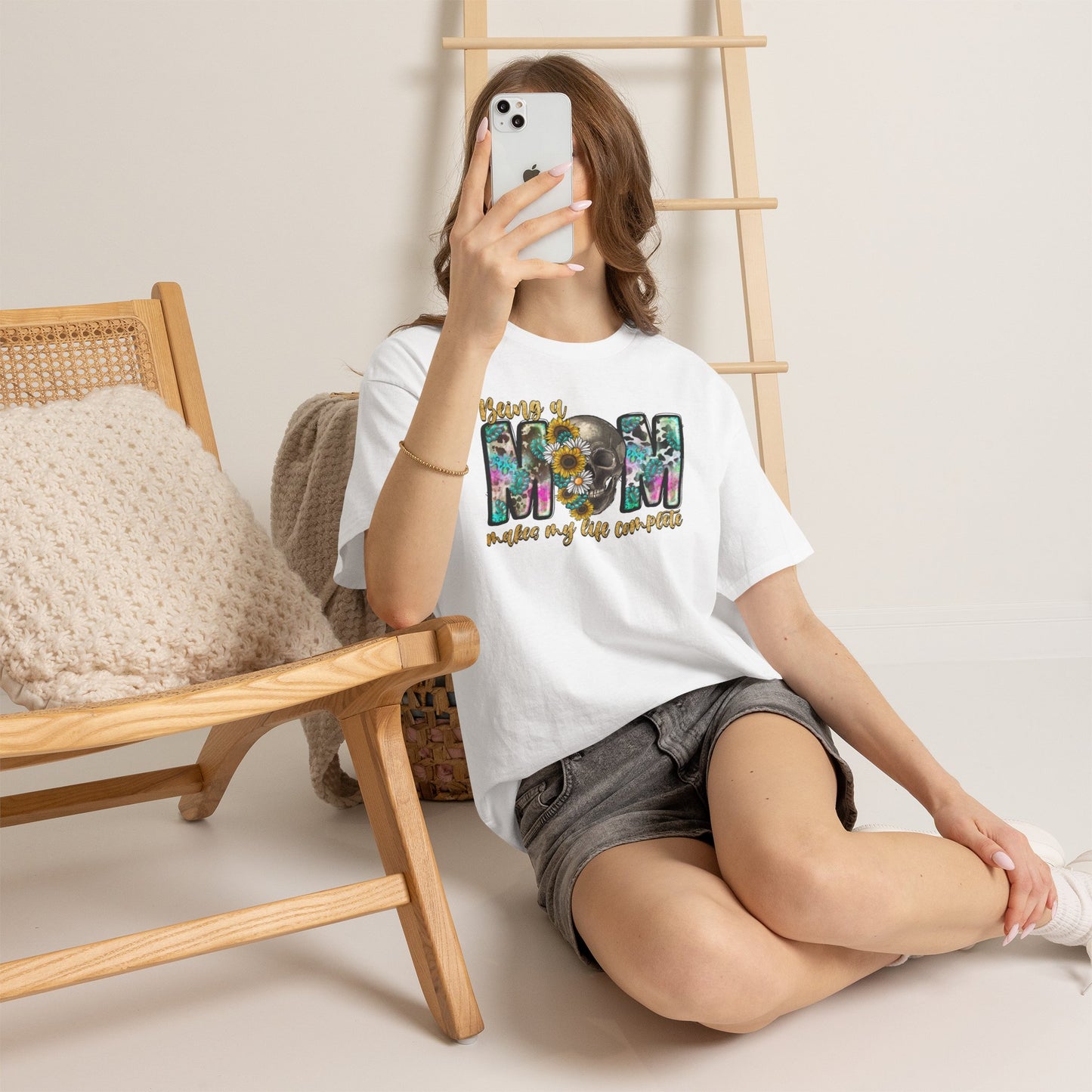 Mom Floral Graphic Tee – "Being a Mom Makes My Life an Adventure"
