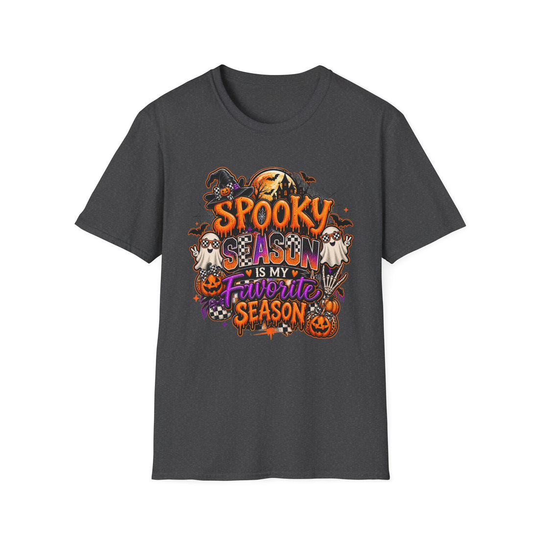 Spooky Season T-Shirt — Halloween Ghosts & Pumpkin Graphic Tee