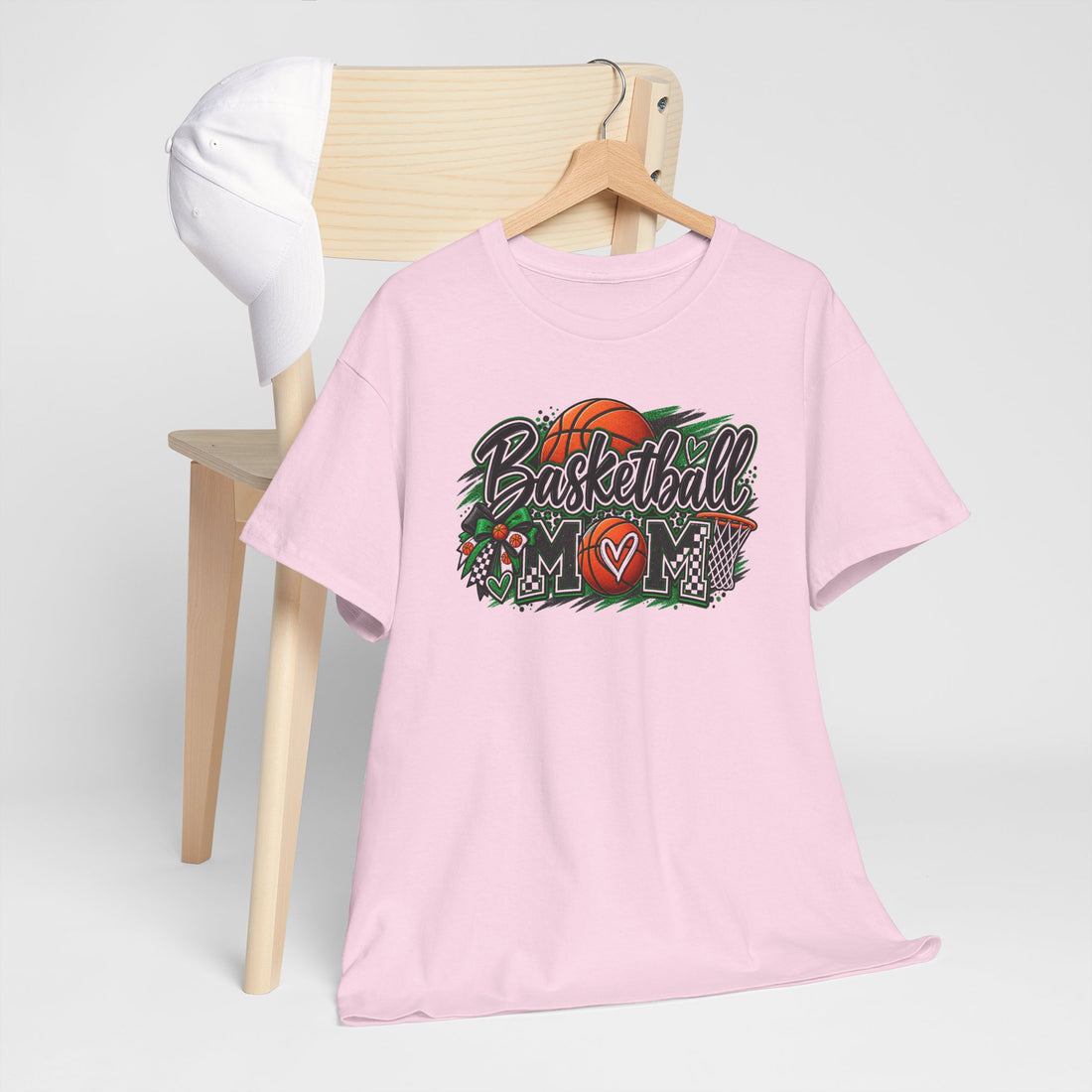 Basketball Mom Love T‑Shirt — Hand‑Drawn Court Graphic