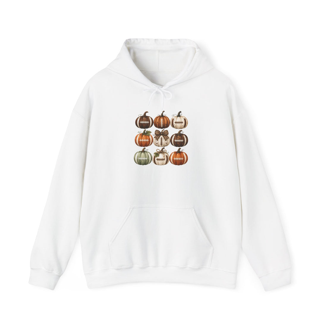 Autumn Pumpkin Grid Hoodie — Rustic Fall Halloween