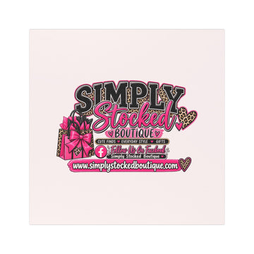Car Magnet - Simply Stocked Boutique Logo (Pink Leopard Hearts)