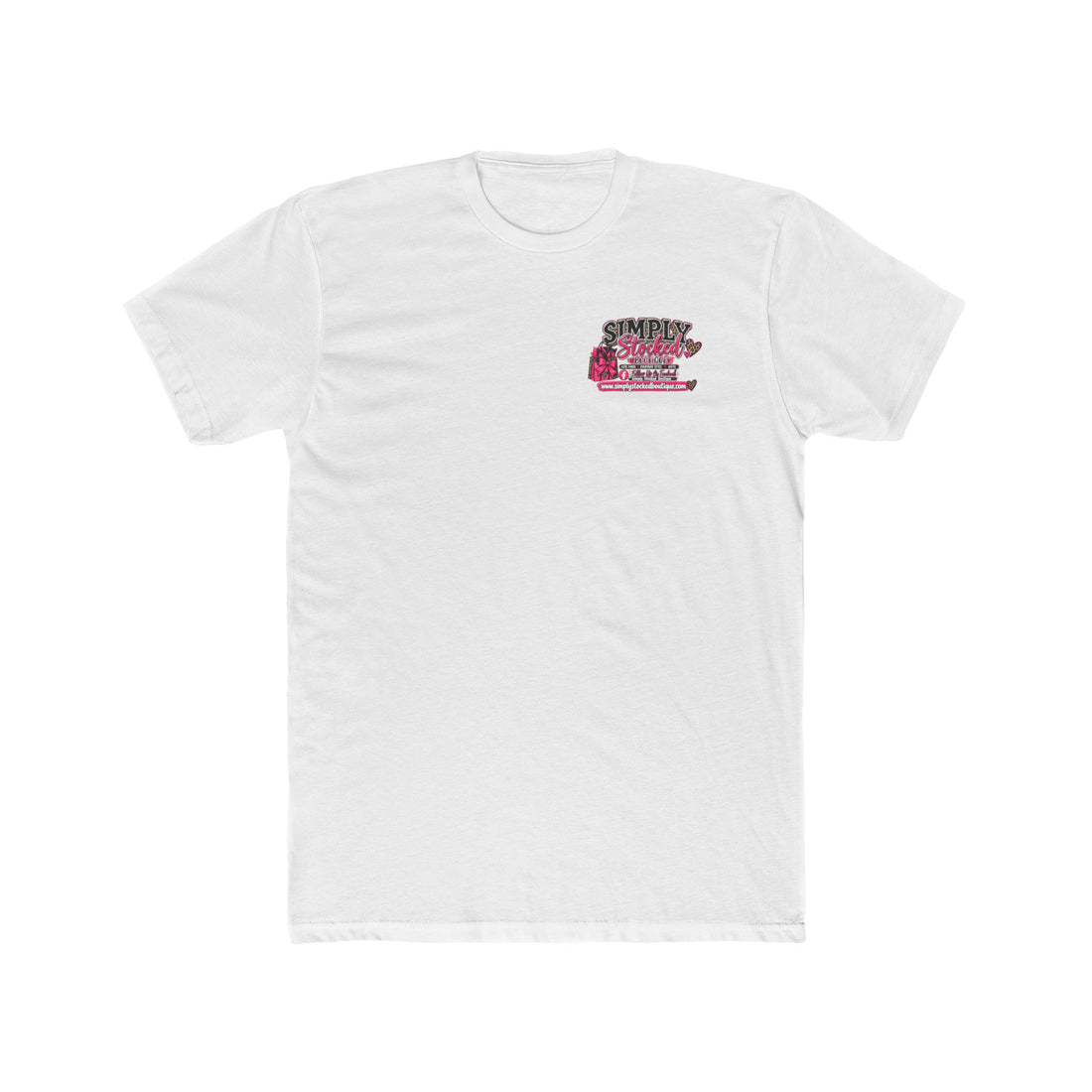 Simply Stoked Shop Logo Tee — White Cotton Crew T-Shirt