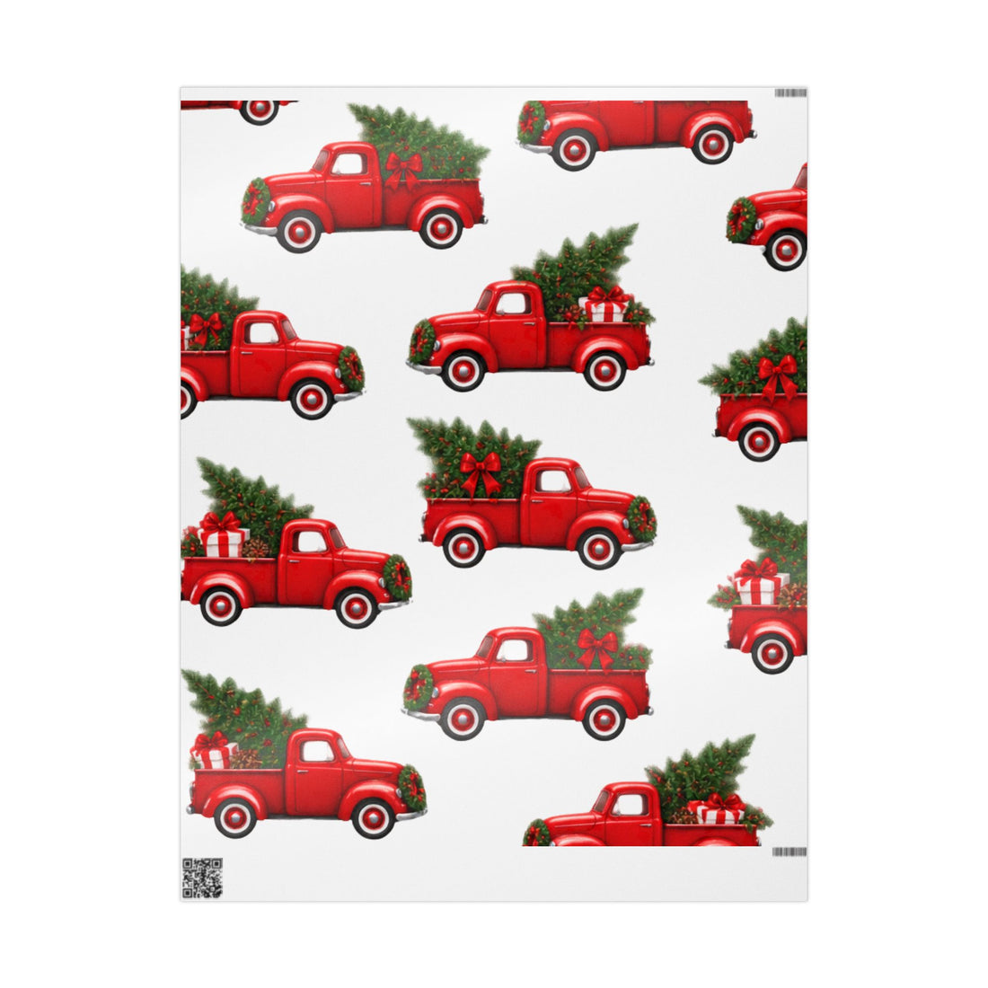 Christmas Red Truck Wrapping Paper — Vintage Pickup with Tree & Gifts
