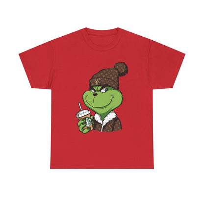 Grinch Winter Beanie Tee — Cozy Holiday Grinch with Hot Cocoa T-Shirt