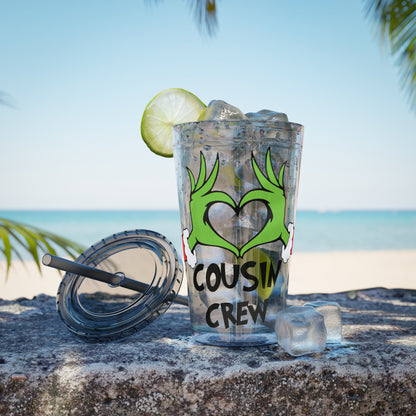 Tumbler — Cousin Crew Holiday Grinch Hands 16oz Straw Cup