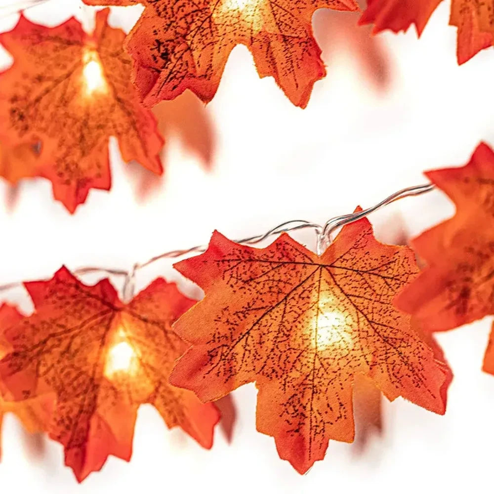 Maple Leaf LED String Lights – Cozy Fall Garland 🍂