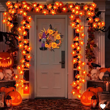 Maple Leaf LED String Lights – Cozy Fall Garland 🍂