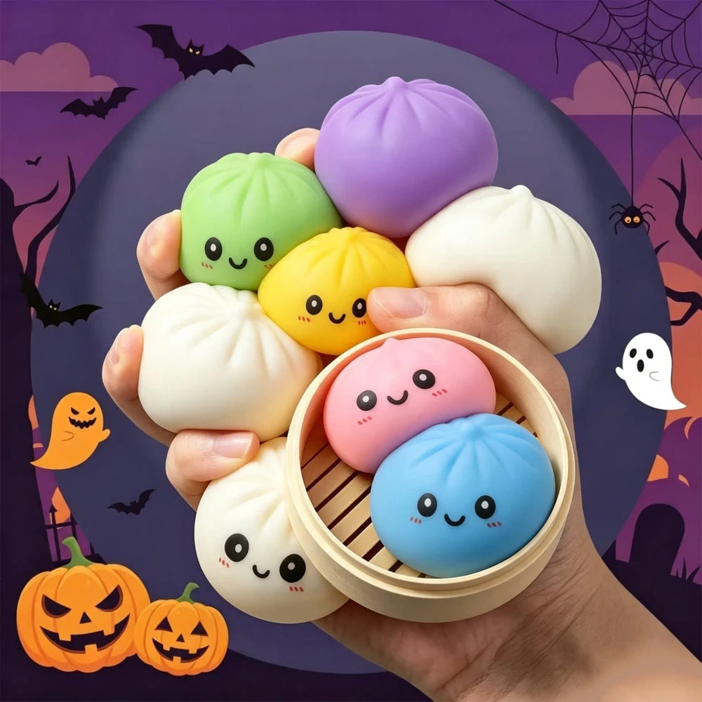 Halloween Squishy Bun Set – Cute Stress Relief Toys 🎃