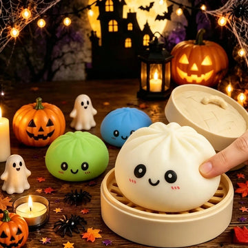 Halloween Squishy Bun Set – Cute Stress Relief Toys 🎃