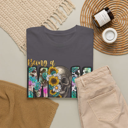 Mom Floral Graphic Tee – "Being a Mom Makes My Life an Adventure"