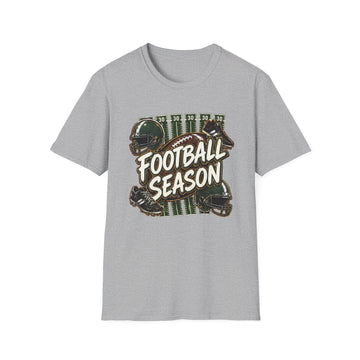 Vintage Football Season Graphic Tee Helmet & Ball Design