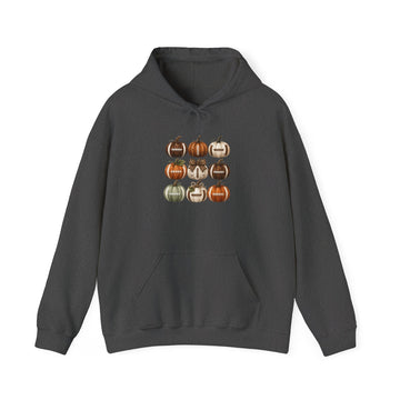 Autumn Pumpkin Grid Hoodie — Rustic Fall Halloween