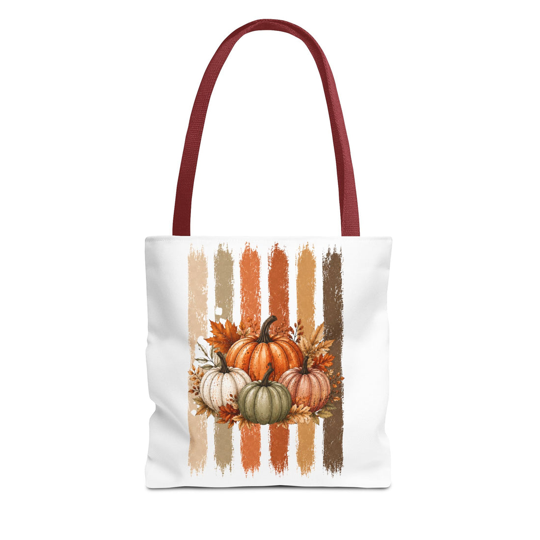 Autumn Pumpkin Stripe Tote Bag - Fall Harvest Grocery & Market Tote