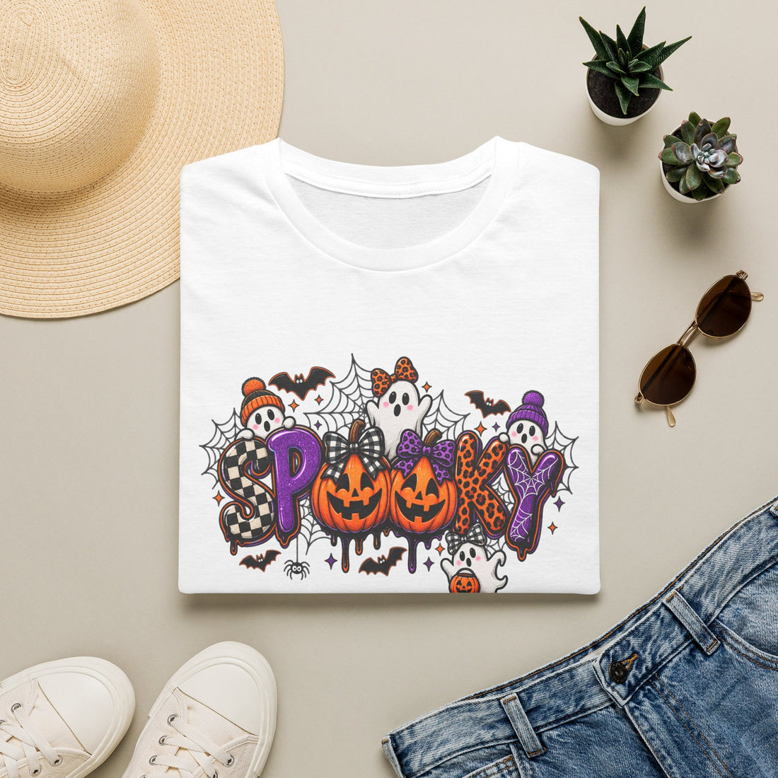Halloween Spooky Ghosts & Pumpkins T-Shirt
